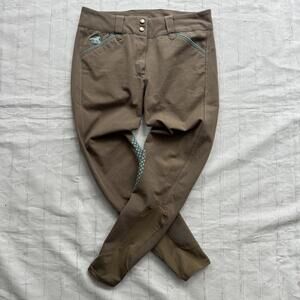 Piper Equestrian Riding Tights Smartpak – Brown with Blue Accents 28